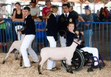 Brooke Jordan, on left with her prize-winning lamb at the Kings County Fair. Brooke is a member of the Lemoore Future Farmers of American Chapter.
